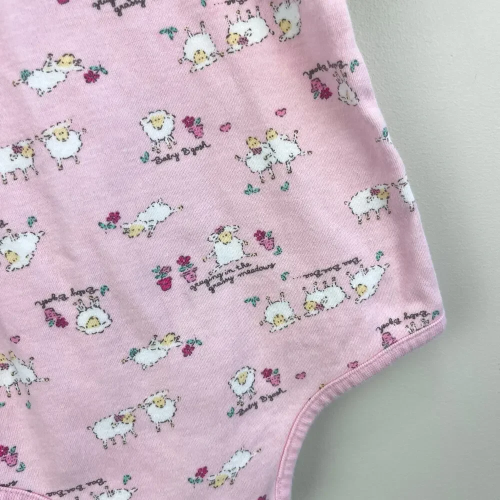 Vintage OshKosh B'gosh Pink Baby Lamb Bodysuit 6-9 Months
